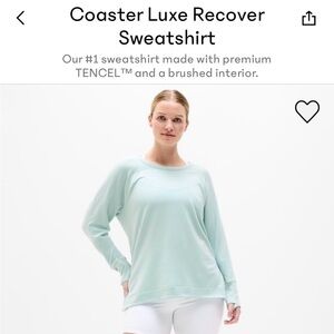 Athleta Coaster Luxe Sweatshirt Soft Blue Pullover Size 3x NWT